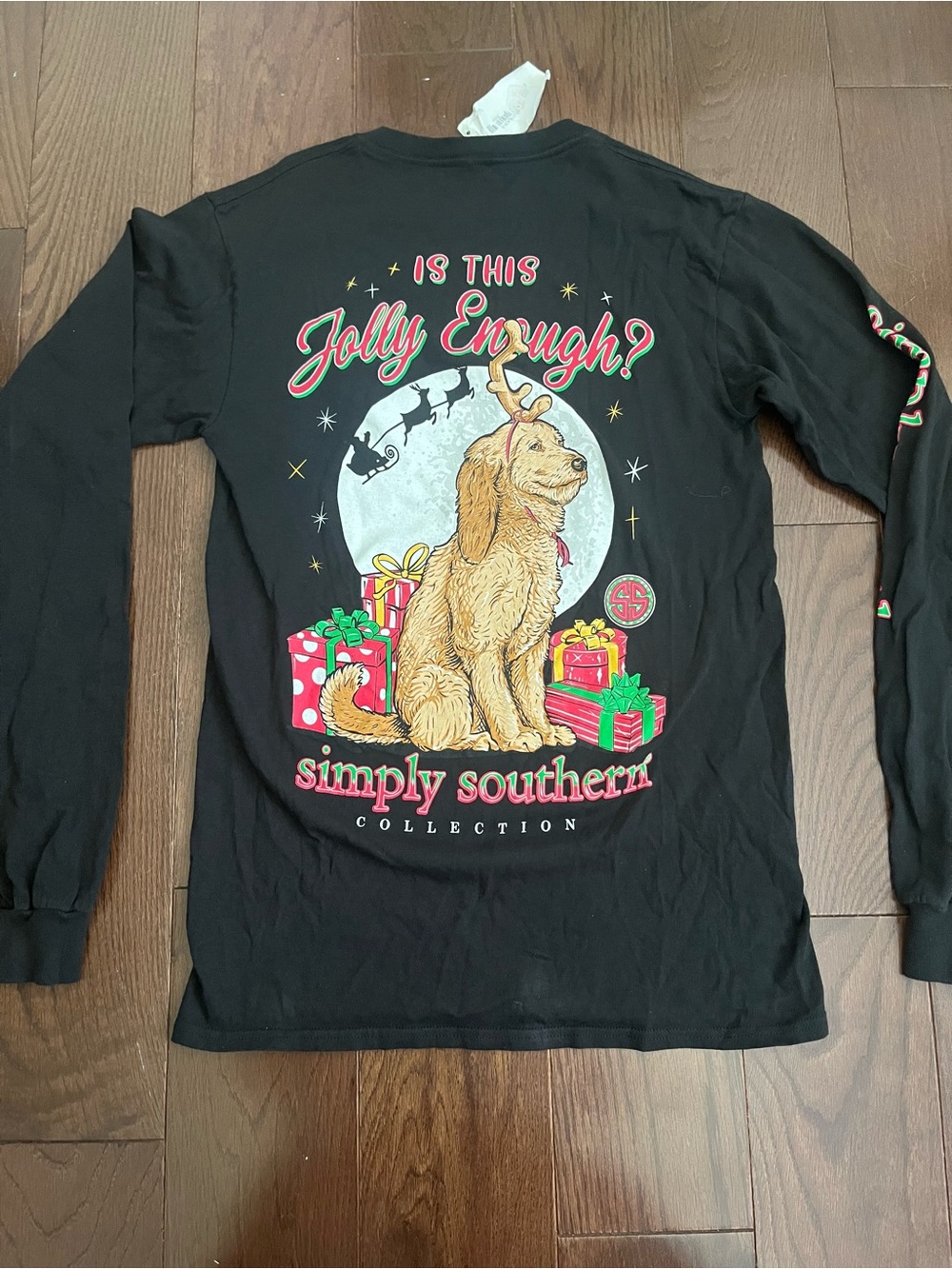 Simply Southern Christmas Long Sleeve Logo T-Shirt - Black - Picture 5 of 5